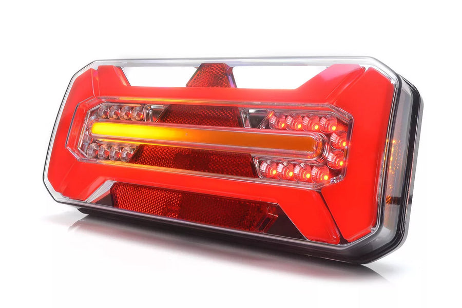 LED стоп НЕОН, с динамичен мигач и триъгълник, ляв, 12/24V