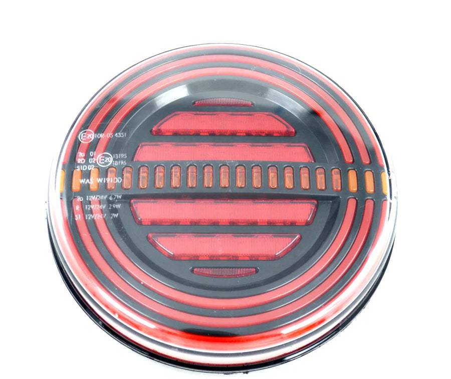 LED НЕОН стоп с 3 кръга и динамичен мигач, кръгъл 12/24V
