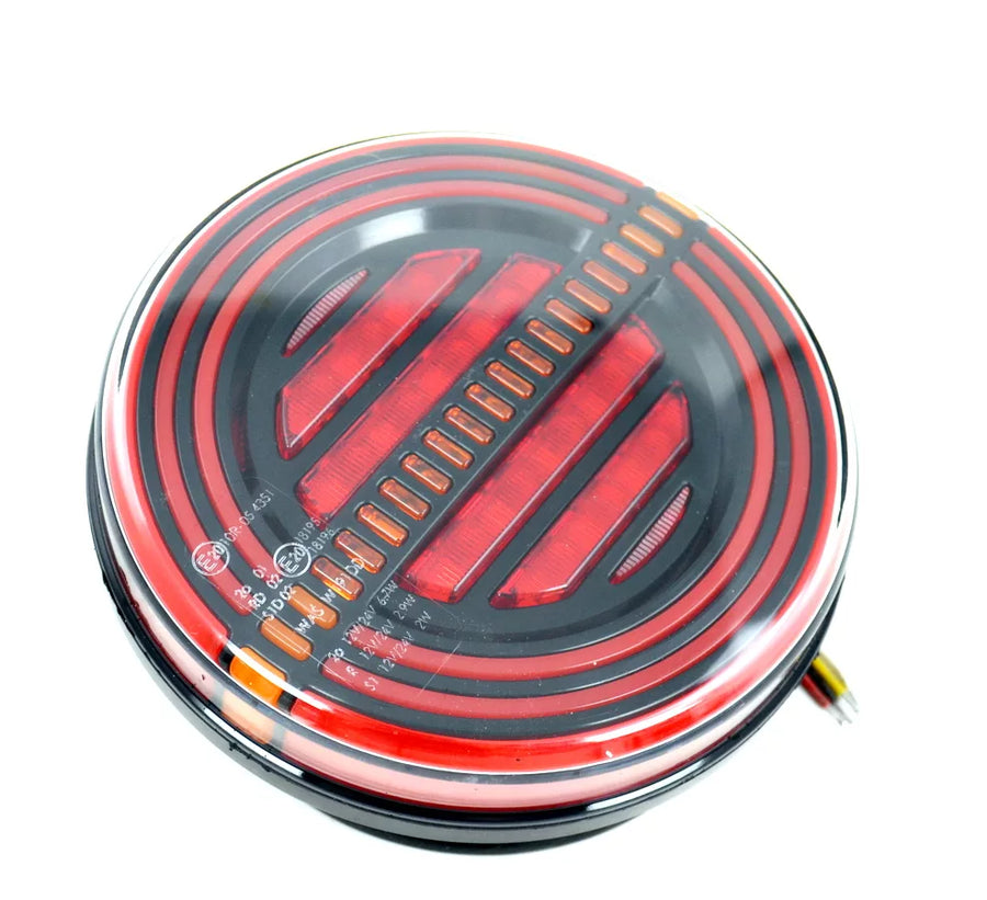 LED НЕОН стоп с 3 кръга и динамичен мигач, кръгъл 12/24V