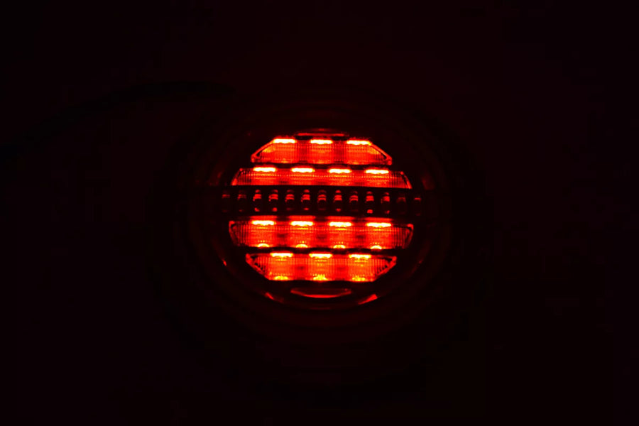 LED НЕОН стоп с 3 кръга и динамичен мигач, кръгъл 12/24V