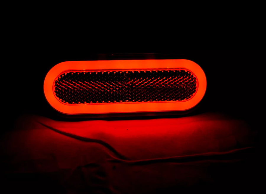 Неон ADR LED габарит, овал с 20 диода, 12/24V - червен