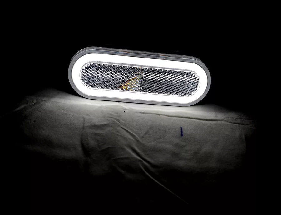 Неон ADR LED габарит, овал с 20 диода, 12/24V - бял