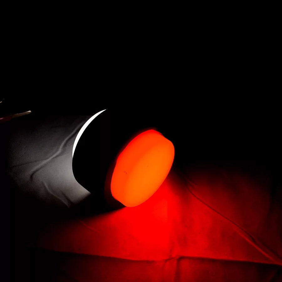 Неон LED рогче, ляво, 12/24V, червено/бяло, криво
