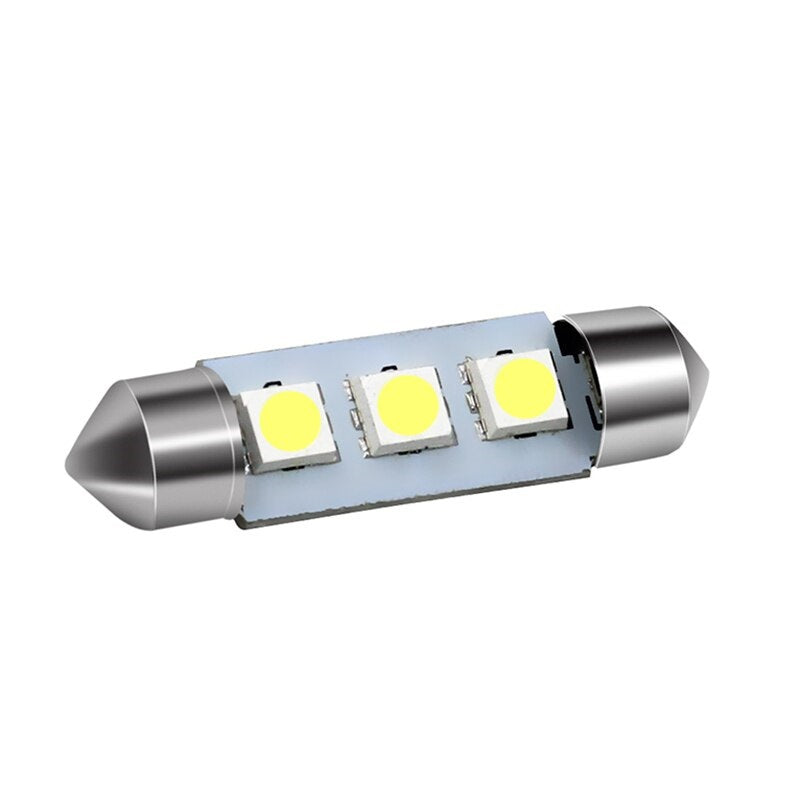 LED Лед Диодни Крушки, C5W, 3 Smd, 39mm, 12V, Бяла Светлина