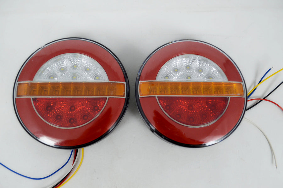 Ляв LED стоп хамбургер, с динамичен мигач, 12-24V - ЧЕРВЕНО-БЯЛО