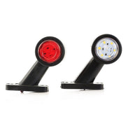 LED мини косо рогче, червено/бяло - 12/24V