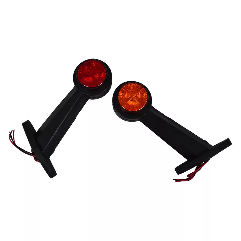 LED рогче / габарит, 12V, с 8 диода, червена/жълтa светлина - Косо