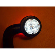 LED рогче с 4 диода, червено/бяло - криво