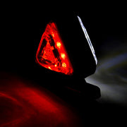 Триъгълно LED рогче, 18 диода, червено/бяло, 12V/24V