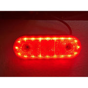 LED странична маркерна лампа овална 20 диода 24V червена без подложка