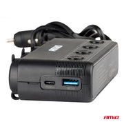 Универсален разклонител за запалка с 4 гнезда + вход за USB и смартфон 12V - 24V