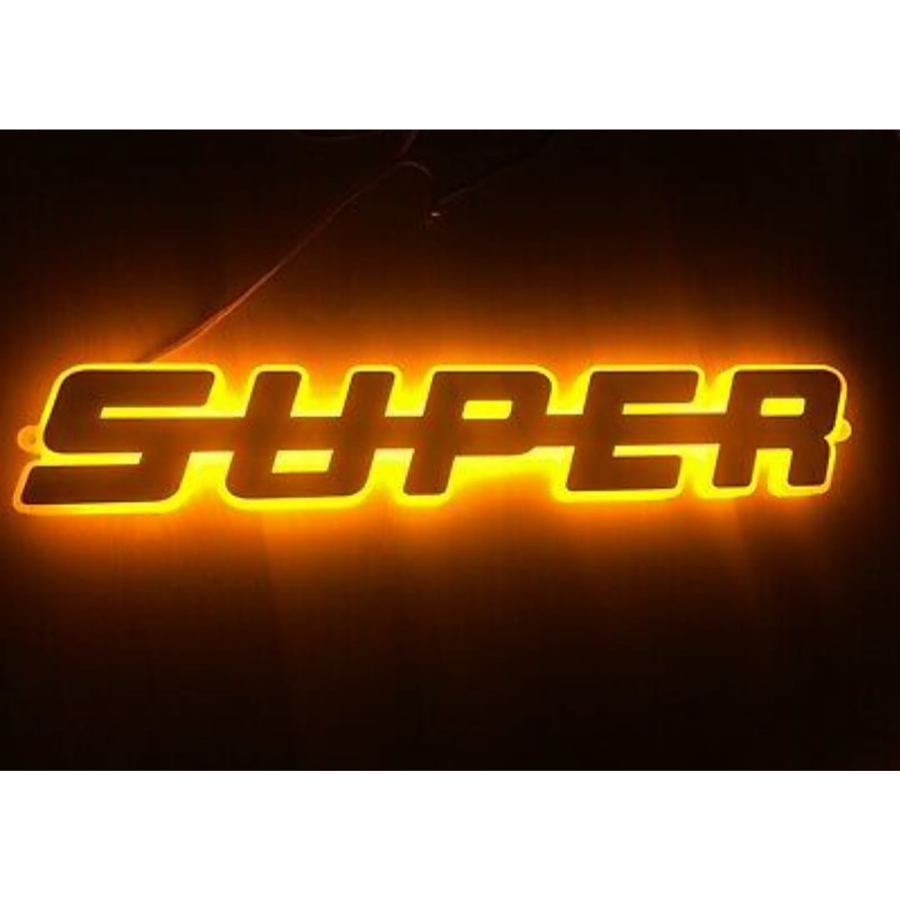Светодиоден LED Надпис табела SUPER 24V оранжева светлина 40 x 7cm