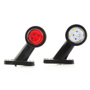 LED мини косо рогче, червено/бяло - 12/24V
