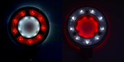 Габарит за огледало с отвор, червено бяло, 12/24V (обеци) - LED