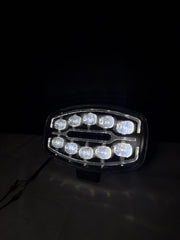 Овален LED фар с 10 диода 10-60V, дневна жълта/бяла светлина, тип Hella