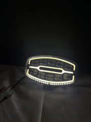 Овален LED фар с 10 диода 10-60V, дневна жълта/бяла светлина, тип Hella