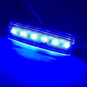 Светодиоден Маркер, габарит, токос, рибки, рибка, светлина със 6 LED ЛЕД за камион, бус, ван, ремарке, каравана, платформа, 24V син, сини