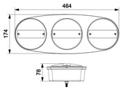 Комплект 12V - 24V Led Лед Тройни Диодни Стопове - Комбинирани Стоп, Габарит, Мигач, Задна Светлина