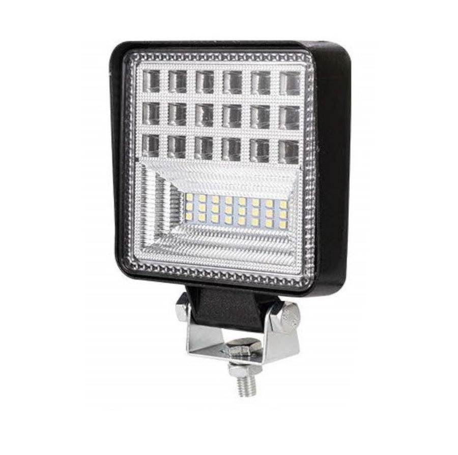 Универсален 126W Лед LED Халоген Фар Работна Лампа 12V - 24V бяла светлина за автомобил офроуд бус ван камион