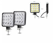 Комплект от 2бр. 48W Мини Лед LED Диоден Фар Халоген Дневни Светлини 12V - 24V за автомобил офроуд бус ван камион
