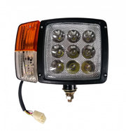 Комплект LED Фарове с Мигач, Габарит, Подходящ за Трактор, Комбайн, Багер, Снегорин и др - 9 диода 27W 12-24V 2200-2700 lm