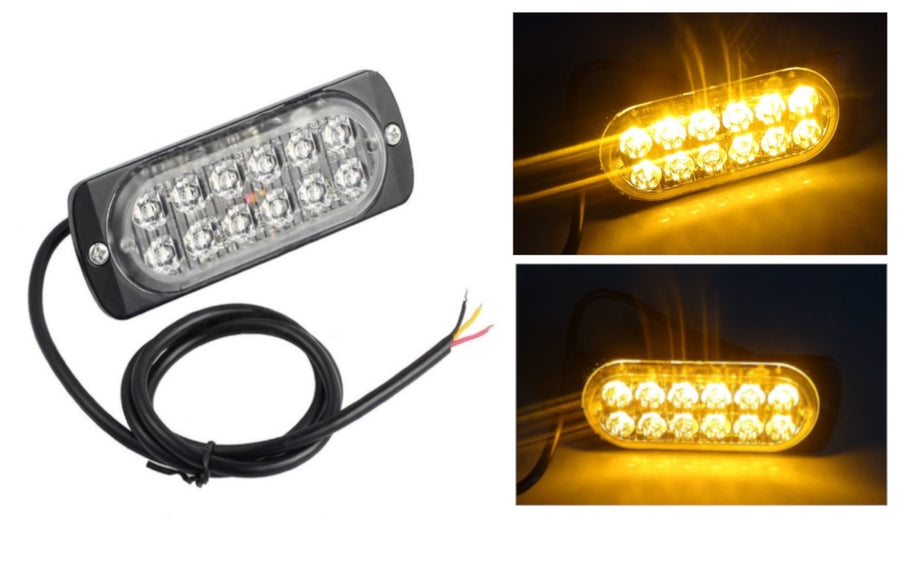 12 LED ЛЕД Аварийна Лампа За Пътна Помощ, Жълта Блиц Светлина, Мигаща