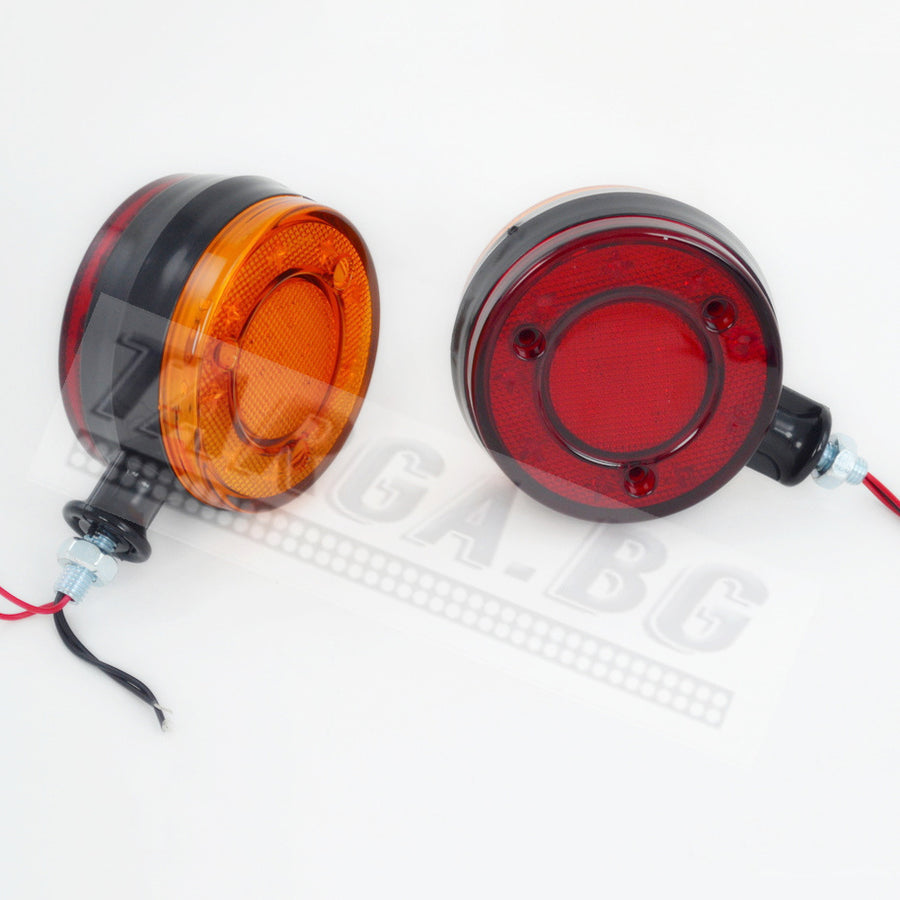 LED габарит за огледало, червено/ жълто, 12/24V (обеци)