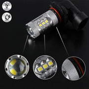 Комплект LED Диодни Крушки С Лупа HB4 9006 За Халогени