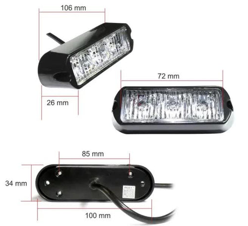 3 LED Аварийна Лампа За Пътна Помощ, Жълта Блиц Светлина, Мигаща! MAR751