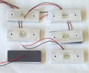 24V Диоден 4 LED ЛЕД Маркер габарит токос светлина за камиони бус ван ремарке каравана - 110 мм х 40 мм - бял MAR032