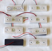 24V Диоден 4 LED ЛЕД Маркер габарит токос светлина за камиони бус ван ремарке каравана - 110 мм х 40 мм - бял MAR032