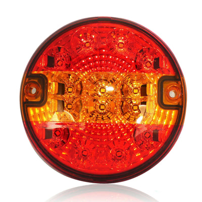 LED Диоден Стоп Тип Хамбургер, Slim, Ø14cm, 12V-24V, За Камион, Ремарке, Бус , Каравана, Кемпер