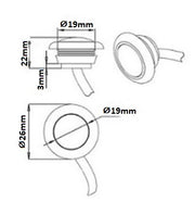 Бял LED Габарит, Тип Копче, Маркер, Токос - 12V
