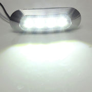 Бял LED Габарит, Маркер, 4 диода, Хромирана рамка - 24V