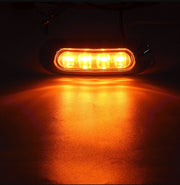 Оранжев/Жълт LED Габарит, Маркер, 4 диода, Хромирана рамка - 24V