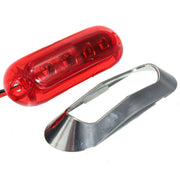 Червен LED Габарит, Маркер, 4 диода, Хромирана рамка - 12V