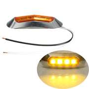 Оранжев/Жълт LED Габарит, Маркер, 4 диода, Хромирана рамка - 12V