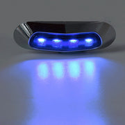 LED Габарит, Маркер, 5 цвята, 4 диода, Хромирана рамка - 12-24V - за автомобил, бус, камион, ремарке и др.