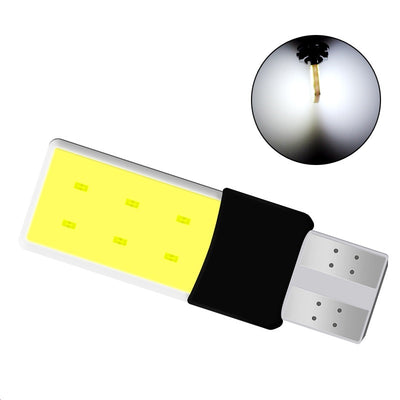 LED Лед Диодни Крушки За Габарит, Силикон, COB, Т10 W5W, 300lm, 12V, Бели KRU137