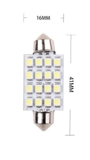 LED Лед Диодни Крушки, 16 SMD 5050 , 31мм, 36мм, 39мм, 41мм, 12V, Бяла Светлина