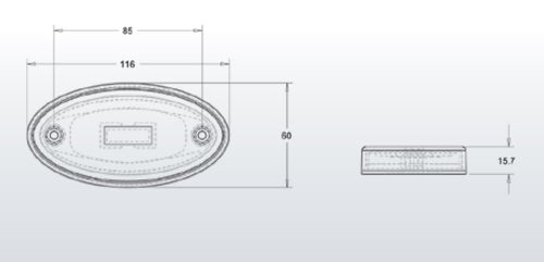LED Светодиоден Габарит, 116mm x 60mm, Оранжев, Жълт, Неон Ефект, Три Функции,12V-24V