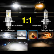 Комплект Умалени Мини LED Диодни Крушки М3 H4 9V 12V 24V 50W 5000lm