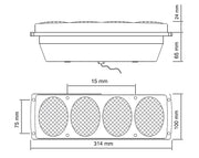 Комплект Стопове 314mm x 100mm x 65mm за Бус Камион Тир Ремарке Караванa 12V -24V с 5 функции с крушки