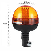 LED Аварийна, Сигнална Лампа, 40 Диода, 3 Режима На Светлина, Маяк, Буркан, Оранжева, Жълта, 12V - 24V, Е-Mark E9