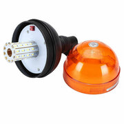 LED Аварийна, Сигнална Лампа, 40 Диода, 3 Режима На Светлина, Маяк, Буркан, Оранжева, Жълта, 12V - 24V, Е-Mark E9