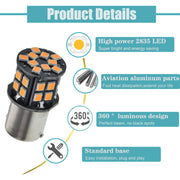 LED Лед Крушки, 30 SMD, BA15S 1156 (P21W), BAU15S 1156 (PY21W), 12V - 24V, Бяла, Оранжева, Червена, Синя Светлина Canbus