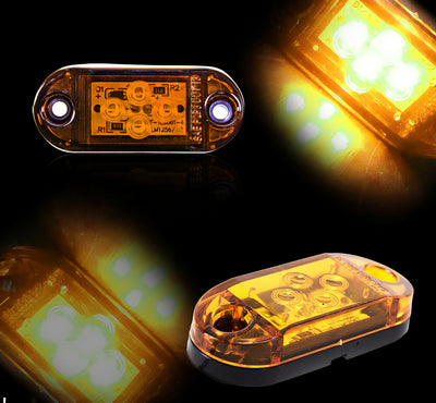 Жълт LED Габарит, Маркер, 4 SMD Диода - 24V