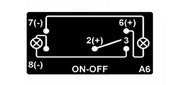 Копче, Бутон, За Вграждане, за LED Лед Бар, Халоген, Светлини, 12V - 24V, Надпис ROOF LIGHTS , Синя Светлина