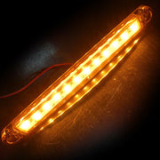 1 брой ЛЕД LED Оранжев Жълт Диоден Маркер Габарит Токос със 12 светодиода за камион ремарке бус ван каравана платформа 24V - MAR871