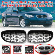Бъбреци Решетки за BMW 5-та Серия E60 / E61 (2003-2010) 1 Diamond Style Черен Гланц